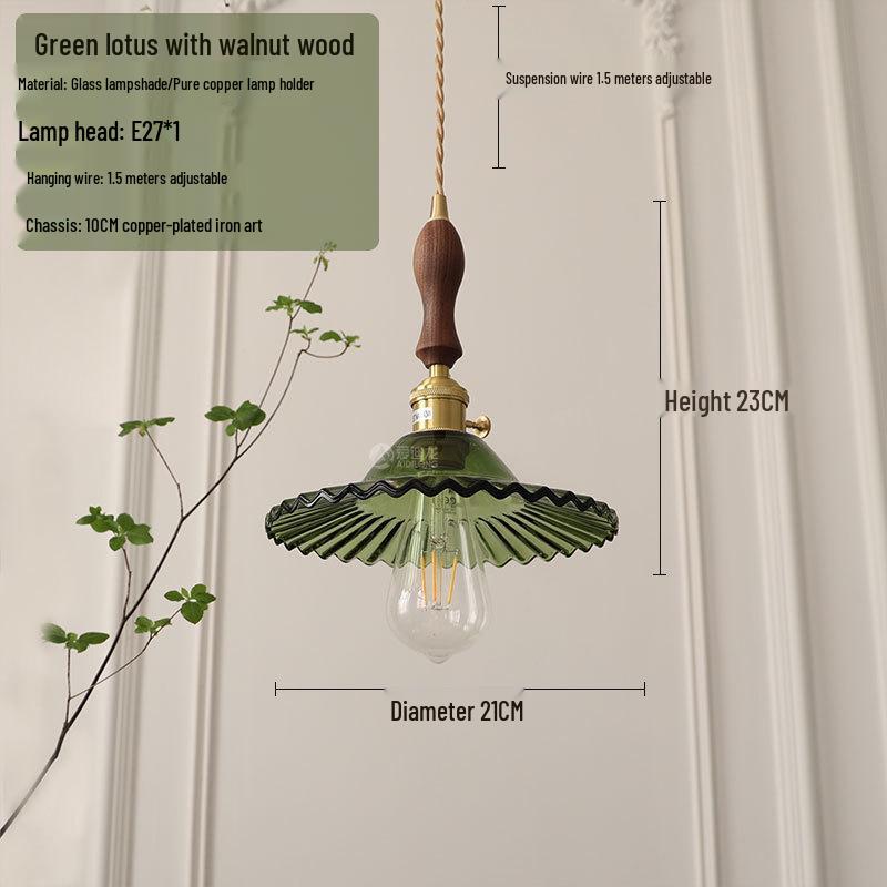 Nordic Retro Brass Glass Pendant Light - Ideal for Bar, Restaurant, Bedside, or Cafe.