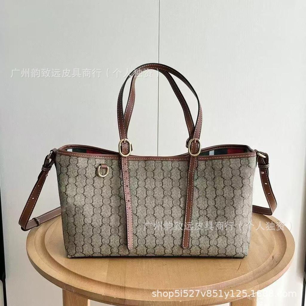 Niche light luxury ophidia inspired design, full of printed magnetic buckle single shoulder crossbody bucket bag simple