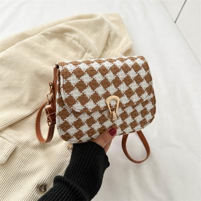 Wollraute 2025 neu einfach Herbst und Winter neu klein frisch Mode lässig Schulter Umhänge Damen kleine quadratische Tasche
