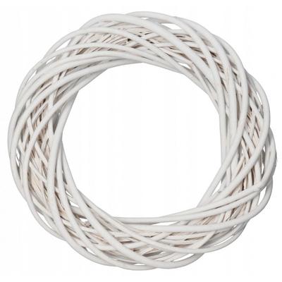WHITE WICKER WREATH 35 THICK WICKER