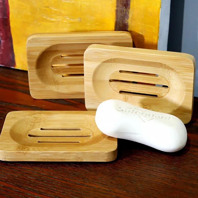 Natural Wood Bamboo Soap Dish Holder for Bathroom Kitchen Sink Sponges Organizer Accessories Storage YFA1994