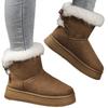 Large Size Short Snow Boots Women's Autumn and Winter New Bow Thick-soled Piled Thickened Warm Cotton Boots