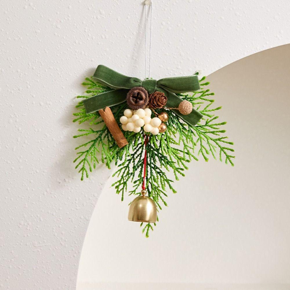 Kreativer Weihnachtsglockenanhänger 3D Knackiger Klang Weihnachtsbaumanhänger Samtschleife Künstliche Kiefer Weihnachts-Hängedekorationen