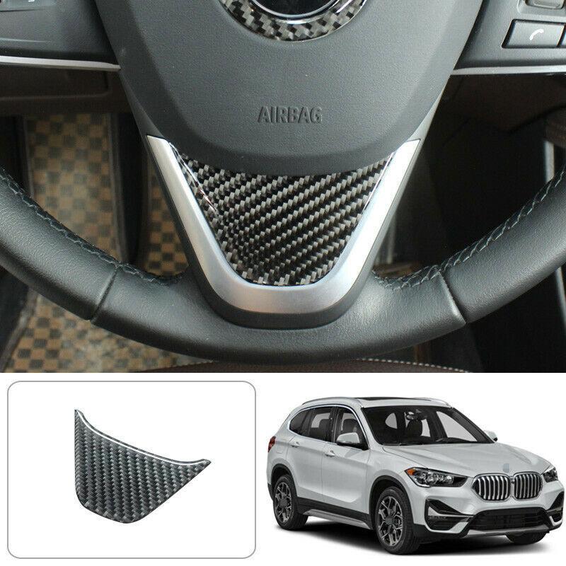 For BMW X1 2016- F48 real carbon fiber Steering wheel U type cover trim 1pcs