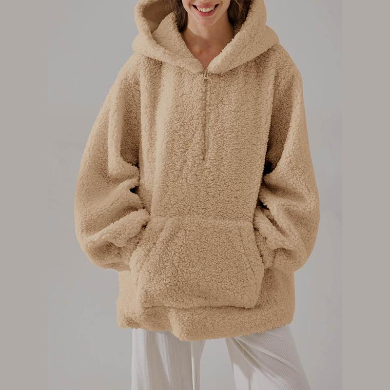 

Модная толстовка с капюшоном для женщин, однотонный повседневный пуловер, топ XXL абрикосовый