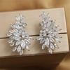 Female Wedding Party Zirconia Stud Earrings Gorgeous Ear Piercing Accessories  For Women Gift