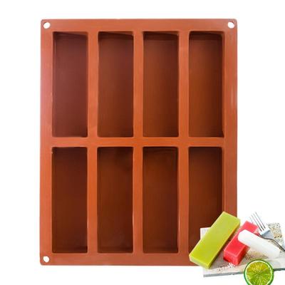 Chocolate Mold Silicone Handmade 8-Cavity Long Finger Cookies Mold Square Silicone Candy Mold For Baking Candy Chocolate Snacks