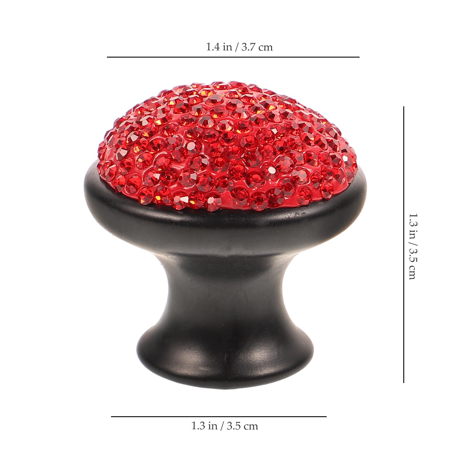 

Aluminum Alloy Diamond Mushroom Cabinet Knob Colorful Black Creative Rhinestone Pull Handle for Drawer Cupboard Wardrobe червоний