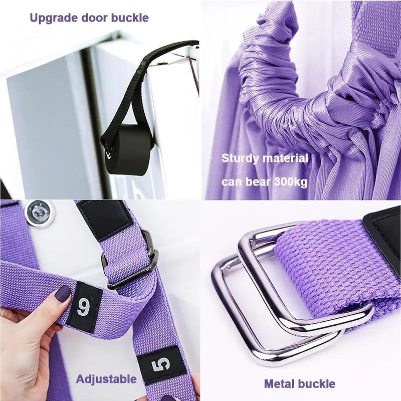 Leg Stretcher Strap, Stretching Equipment with Door Anchor Flexibility Trainer Backbend Assist for Dance Aerial Yoga Ballet Leg