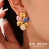 Irregular Stud Earring In 18k Gold Plated Stainless Steel With Colorful Enamel Ear Studs Earrings For Women