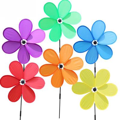 6pcs Single-Laye Six Leaf Windmill Wind Spinner Garden Yard Decoration Kids Toys
