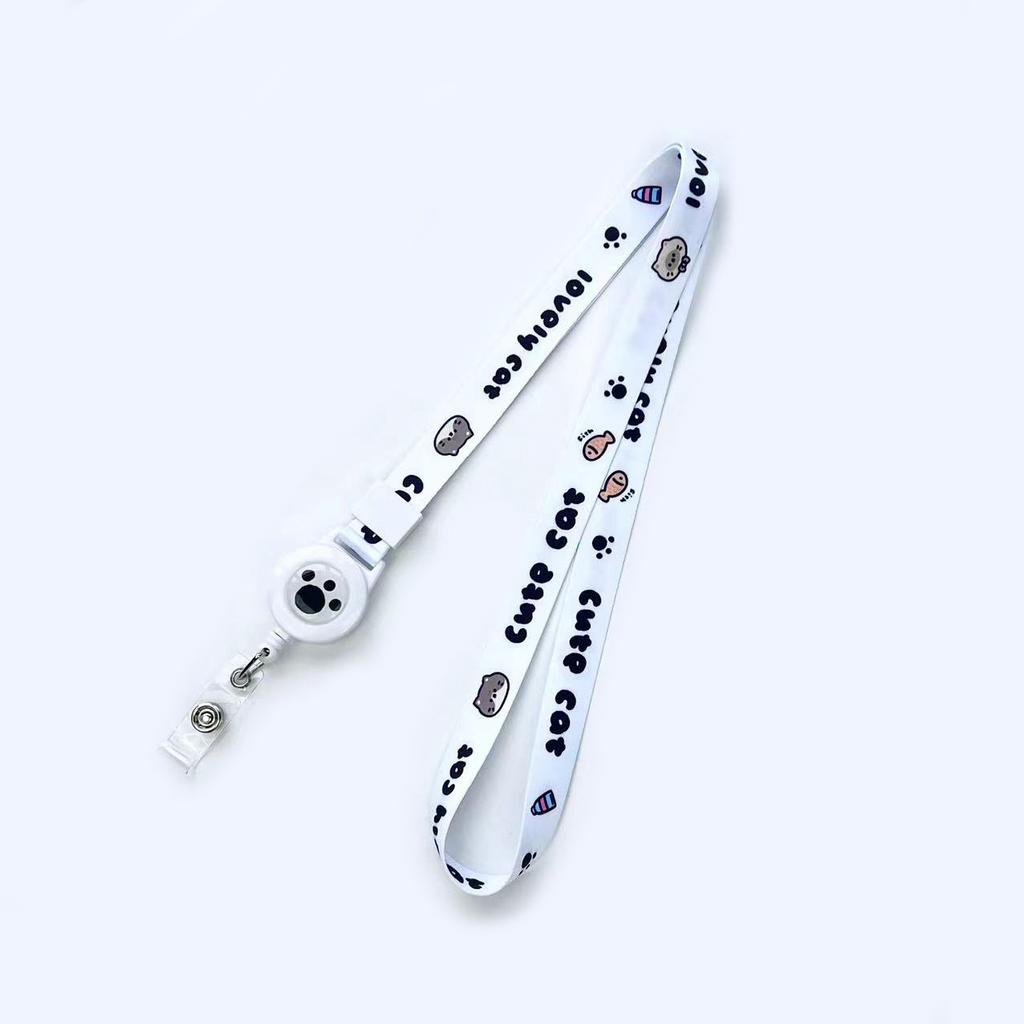 Cartoon Teleskopische Leichtziehbare Schnalle Lanyard Studenten Anti-Verlust Kartenhalter Halsband Langes Seil Arbeits Namensschild Namensschild Lanyard