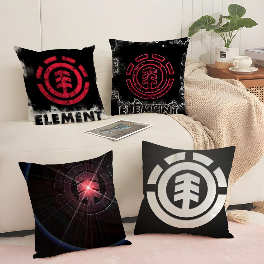 E-Element Logo Cushion Cover Silky Short Plush Sofa Pillow Cover Hidden Zipper Soft Dustproof Case for Home Decor