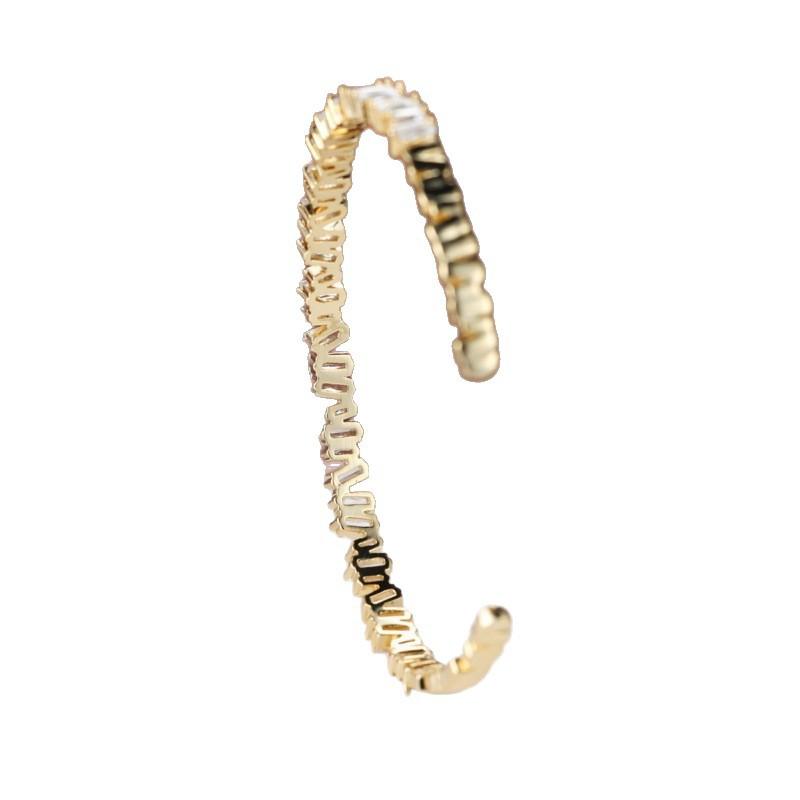 Hot sale shein inlaid zircon diamond full circle dislocation full diamond opening bracelet European and American personality