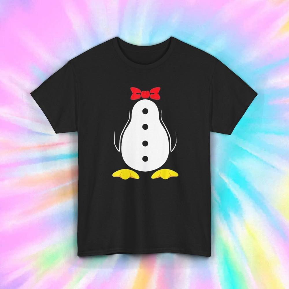 

Cute Penguin Bow Tie T-Shirt | Adorable Cartoon Tee | Funny Animal Shirt XL
