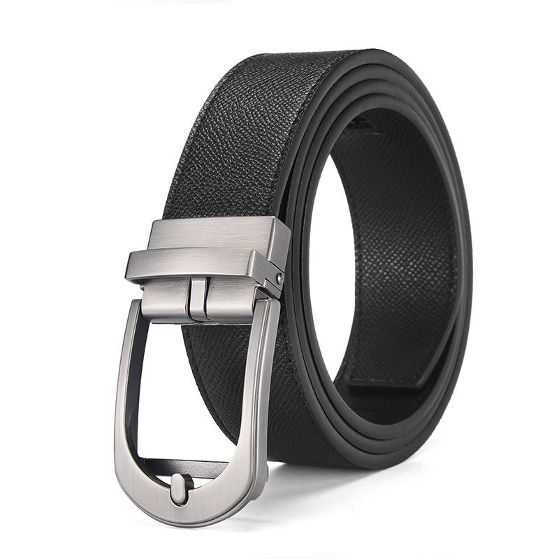 Curea din piele, curea simplă casual din piele de vacă cu cataramă automată din aliaj, curea pentru bărbați