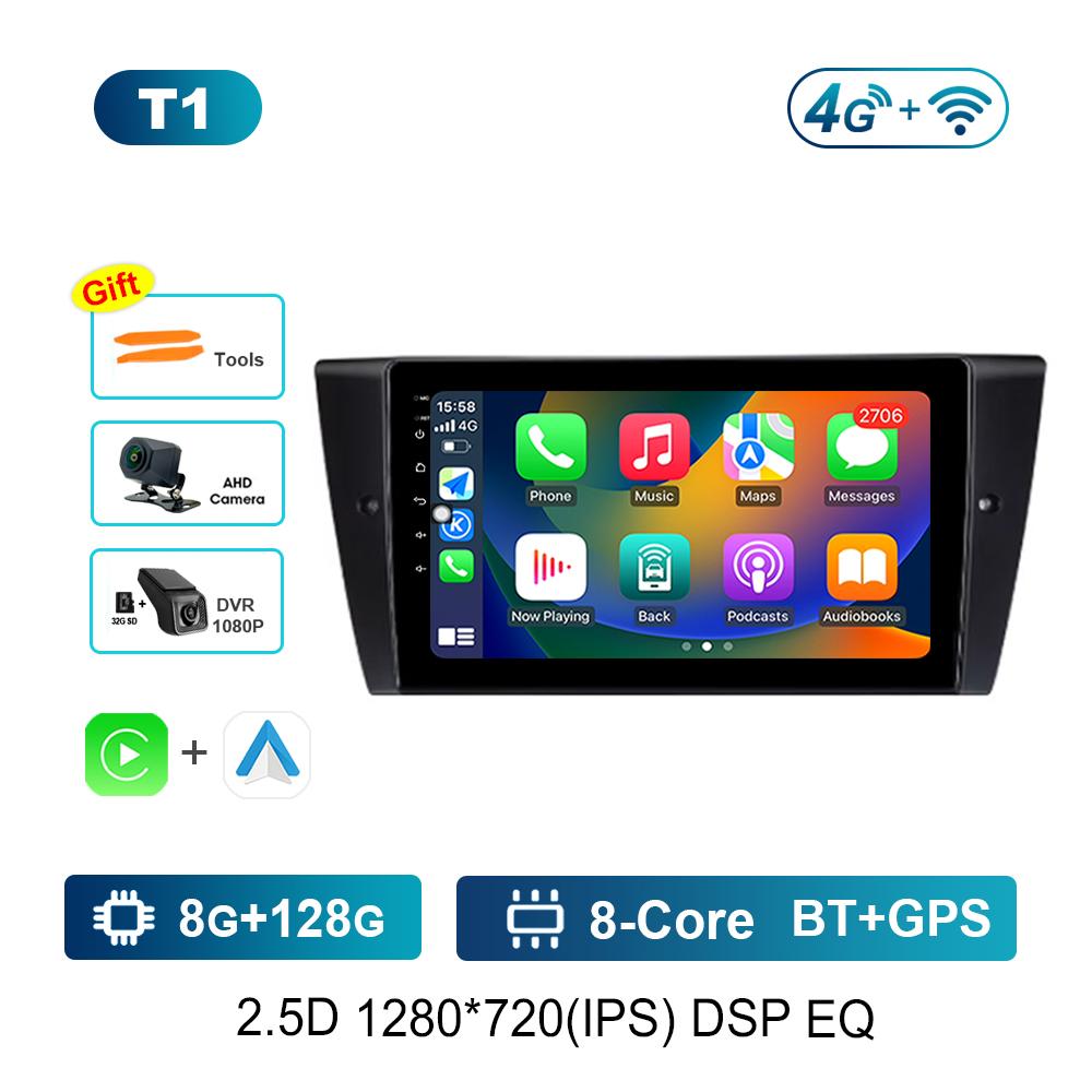 9 Inch for BMW 3-Series E90 E91 E92 E93 Android OS Car Audio Multimedia Player DSP Stereo Head Unit 4G Carplay IPS Screen WiFi