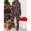 Christmas Printing Black Long Sleeves Full Pants Pijama Spring Milk Silk Sleepwear Loungewear Autumn Women Pajama Set