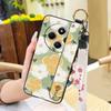 Silicone Soft case Phone Case For Redmi A4 5G Wrist Strap Ring Kickstand Flower Anti-dust Lanyard Phone Holder Durable