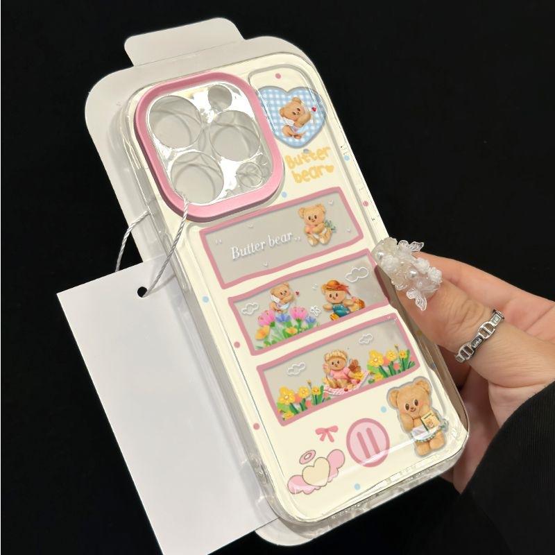 Creative Bear Is Suitable for IPhone16promax14 Phone Cases and IPhone 15 Transparent Protective Cases