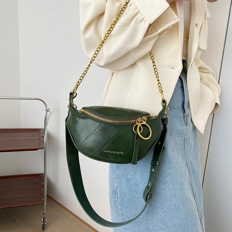 Women's Crossbody Chain Bag Waist Packs Shoulder Bag Fanny Bags Bag Luxury Female Chest Fashion