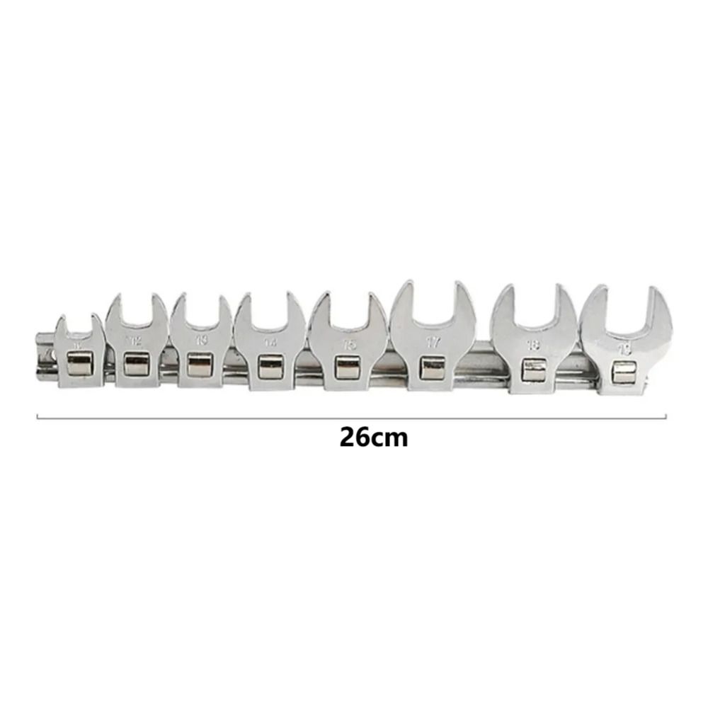 8Pcs Replaceable Open End Spanner 10 To 19mm L-shaped Wrench Portable Wrench Replacement Head