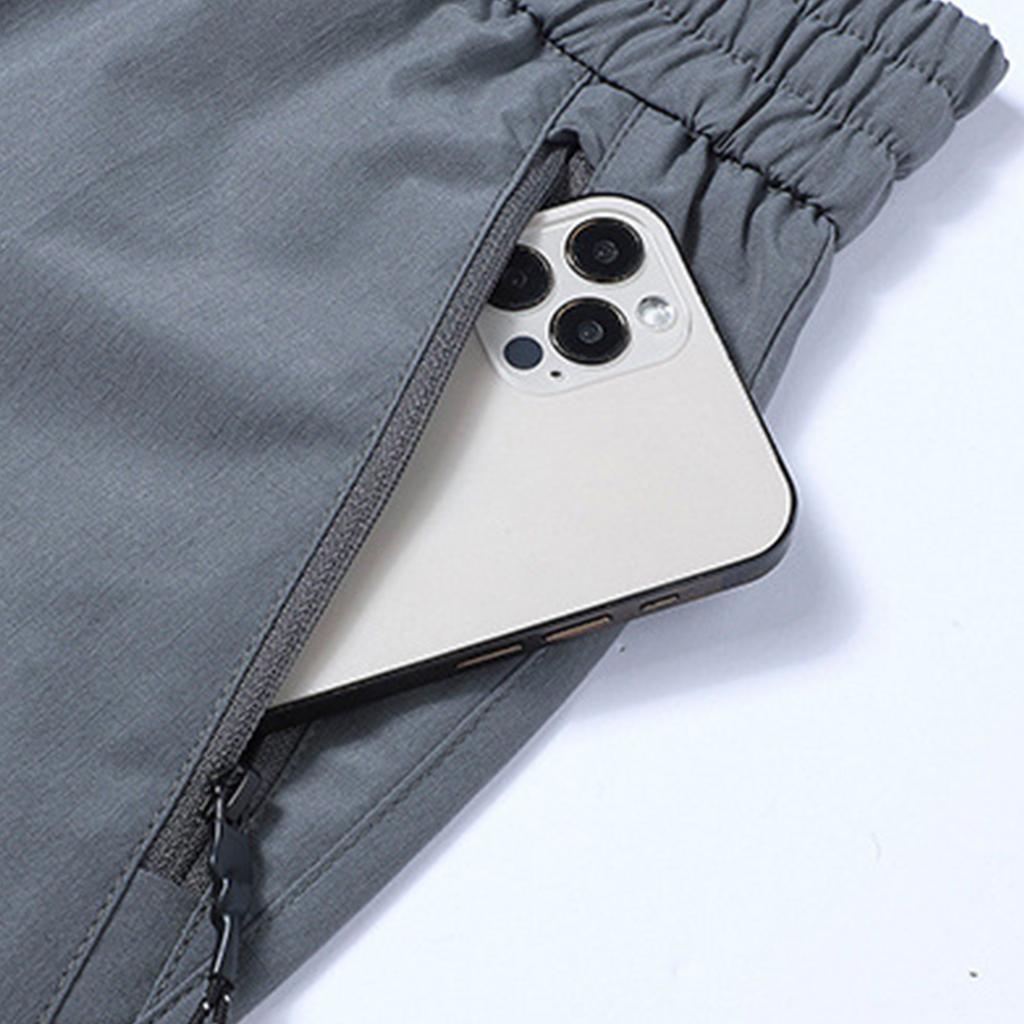 Men's Drawstring Breathable Outdoor Sports Straight Leg Five Point Pants