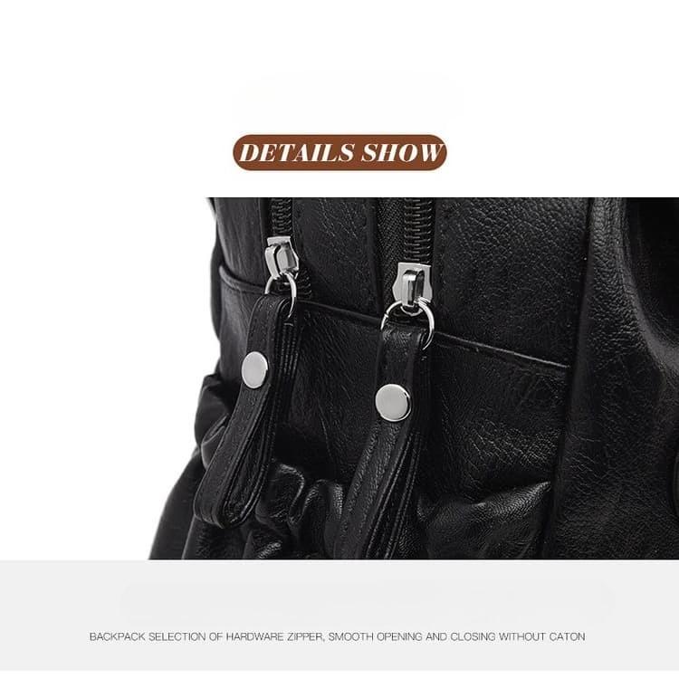 Large capacity backpack women's texture commuter backpack