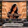 Wall Hanging Tapestry Custom NameBillie Eilish Pattern Personalized Printed Fabric Wall Decor