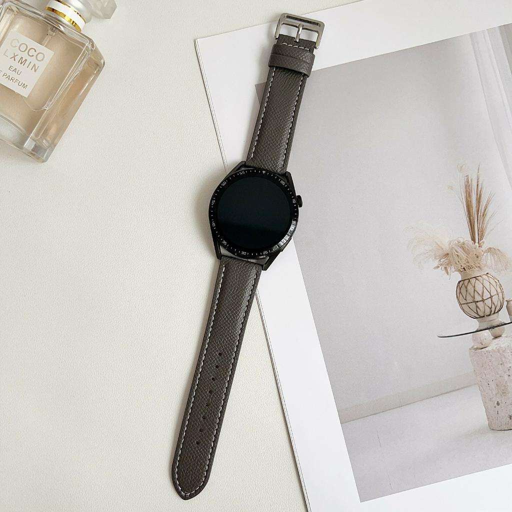 Palm Pattern Leather Watch Bands For Huawei Watch GT 5 46mm Universal 22mm Wrist Strap