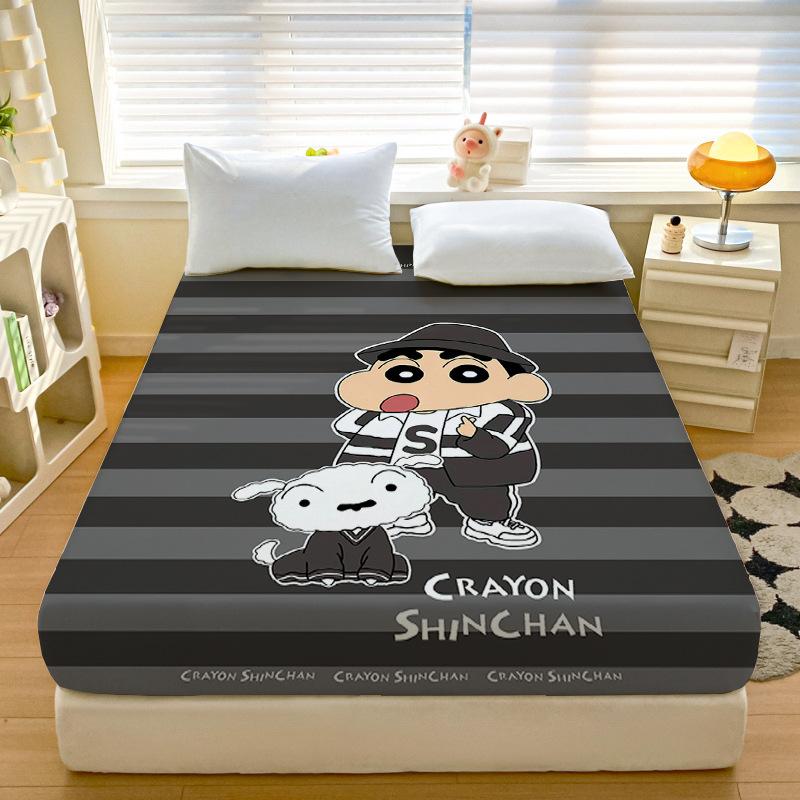 Cartoon Crayon-Shin-Chan Soft Bedding Fitted Sheet Deep Pocket 30Cm,3D Pattern Fitted Sheets Fade Resistant Multiple Sizes