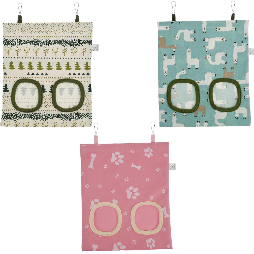3Pcs Hay Bag Hanging Pouch Feeder Feeding Dispenser Container Small Animal Hanging Feeding Bags for Rabbit Guinea Pig
