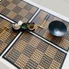 Bamboo Woven Placemat Retangle Shape Thickened Heat-Resistant Oil-Resistant Non-Slip Parties Weddings Banquets