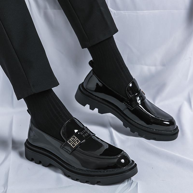 2024 Mode Leder Klassisch Schwarz Herren Atmungsaktiv Britisch Herren Low Cut Lederschuhe Hohe Qualität Weich Dicksohlige Arbeitsschuhe