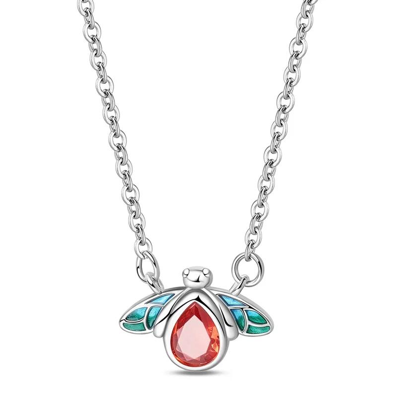 925 Silver Diamond Pendant Necklace Shiny Key Gem Heart Shaped Pearl Cross Lucky Chain for Women Fine Jewelry Gifts