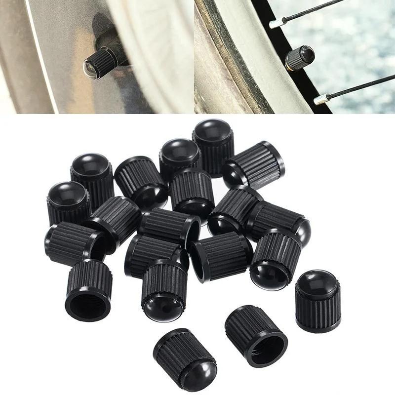 Auto Car Bike Motorcycle Truck Wheel Tire Valve Stem Caps 100Pcs Black Plastic Durable Protection for Nipple Exterior Parts
