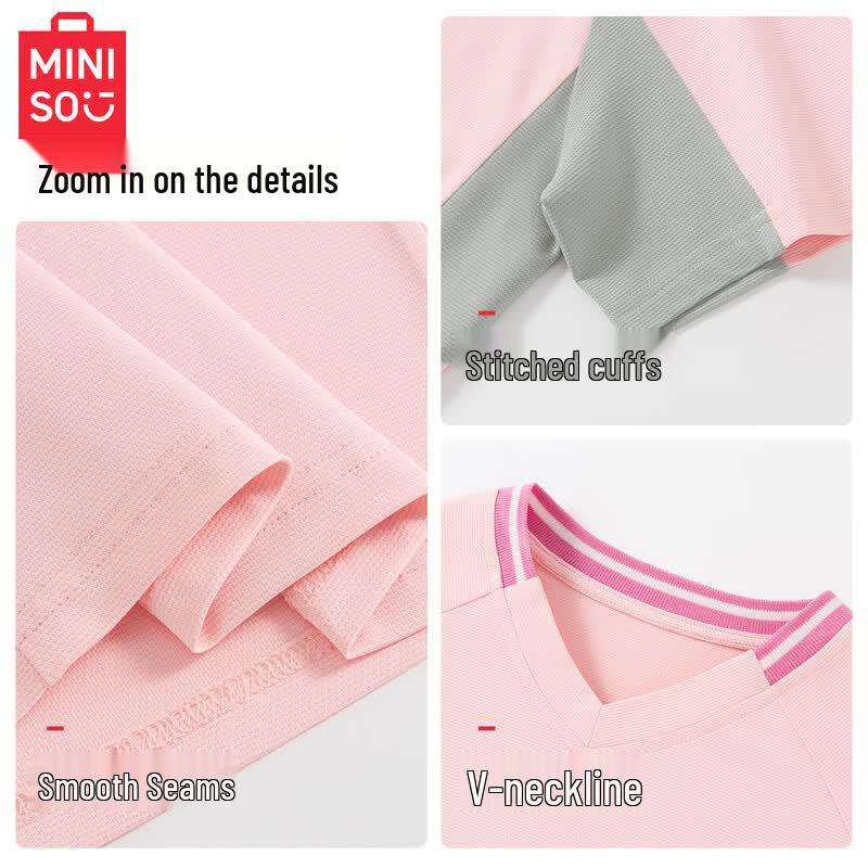 MINISO Girls' Sporty Short Sleeve & Shorts Set