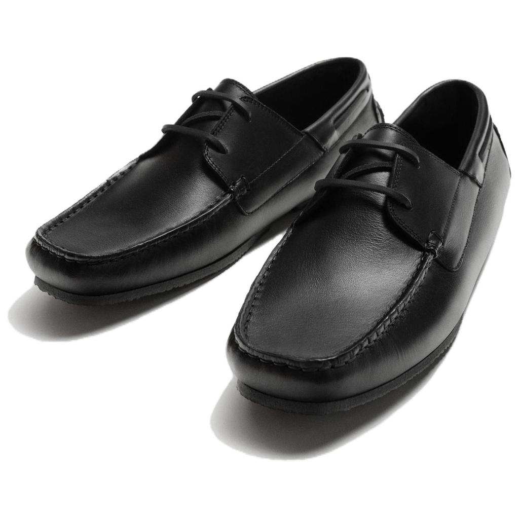 Zara Comfortable Versatile Vintage Nautical Style Flat Casual Shoes Men Casual Shoes Black 12482520-38