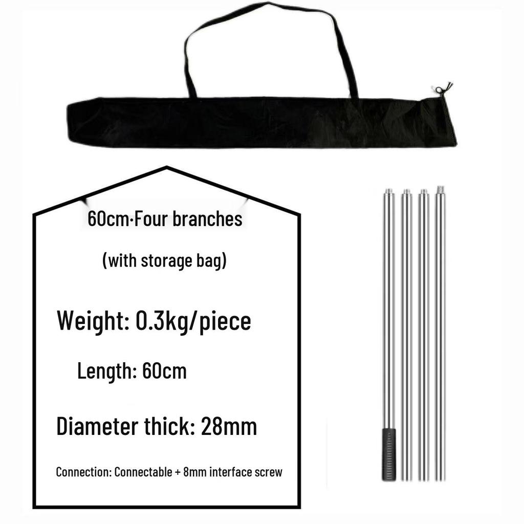 Thickened Anti-Slip Stainless Steel Fishing Net Pole for Catching Big Fish