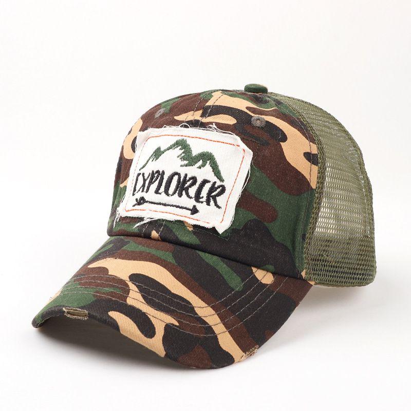 

Новинка Патч Сетчатая Кепка Трансграничная Стирка Потертые Буквы Вышитая Дышащая Бейсболка Уличная Солнцезащитная Кепка с Козырьком Тренд Camouflage Adjustable