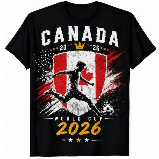 Canada 2026 World Cup Football Fan T Shirt Mens Womens Kids M