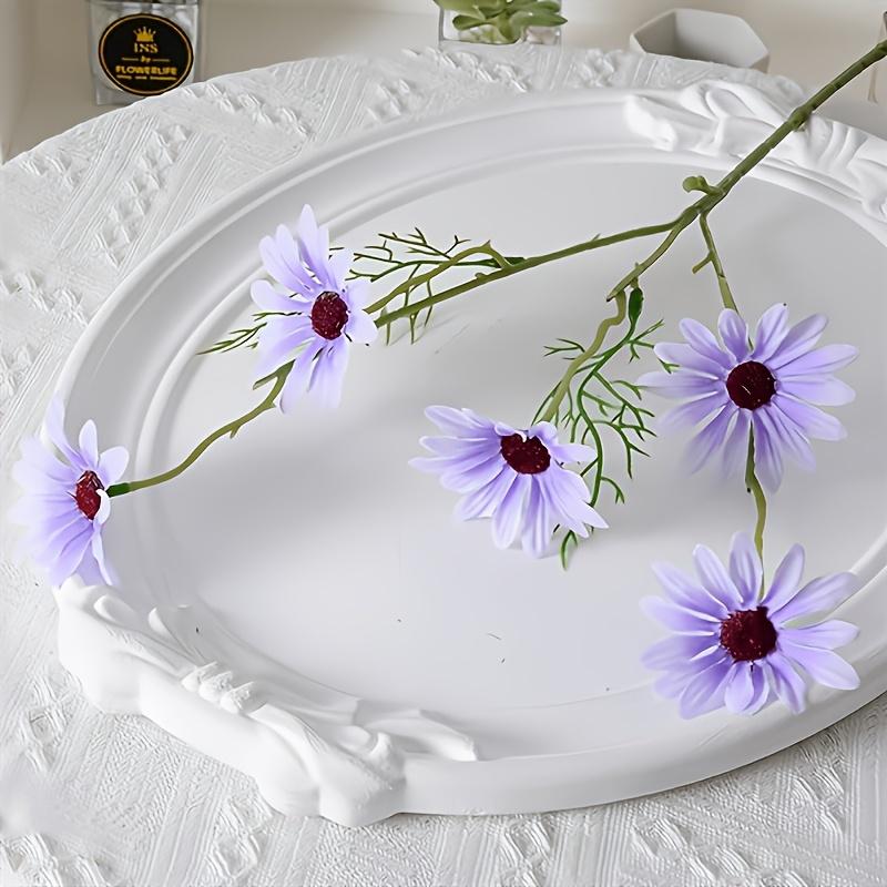 5pcs Artificial Small Daisies Lifelike Fake Daisy Flowers Faux Mini Daisies for Home Vase Decor Wedding Party Table Centerpieces