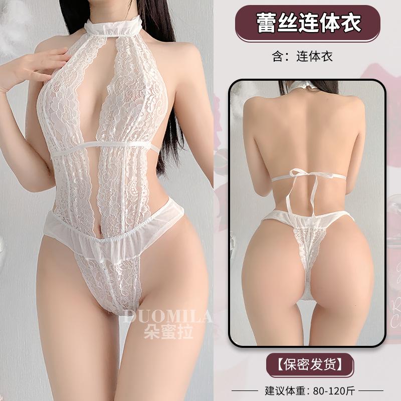 Domila Erotic Underwear Female Transparent One-piece Sexy Underwear Cosplay Perspective Set Pajamas Cross-border F469