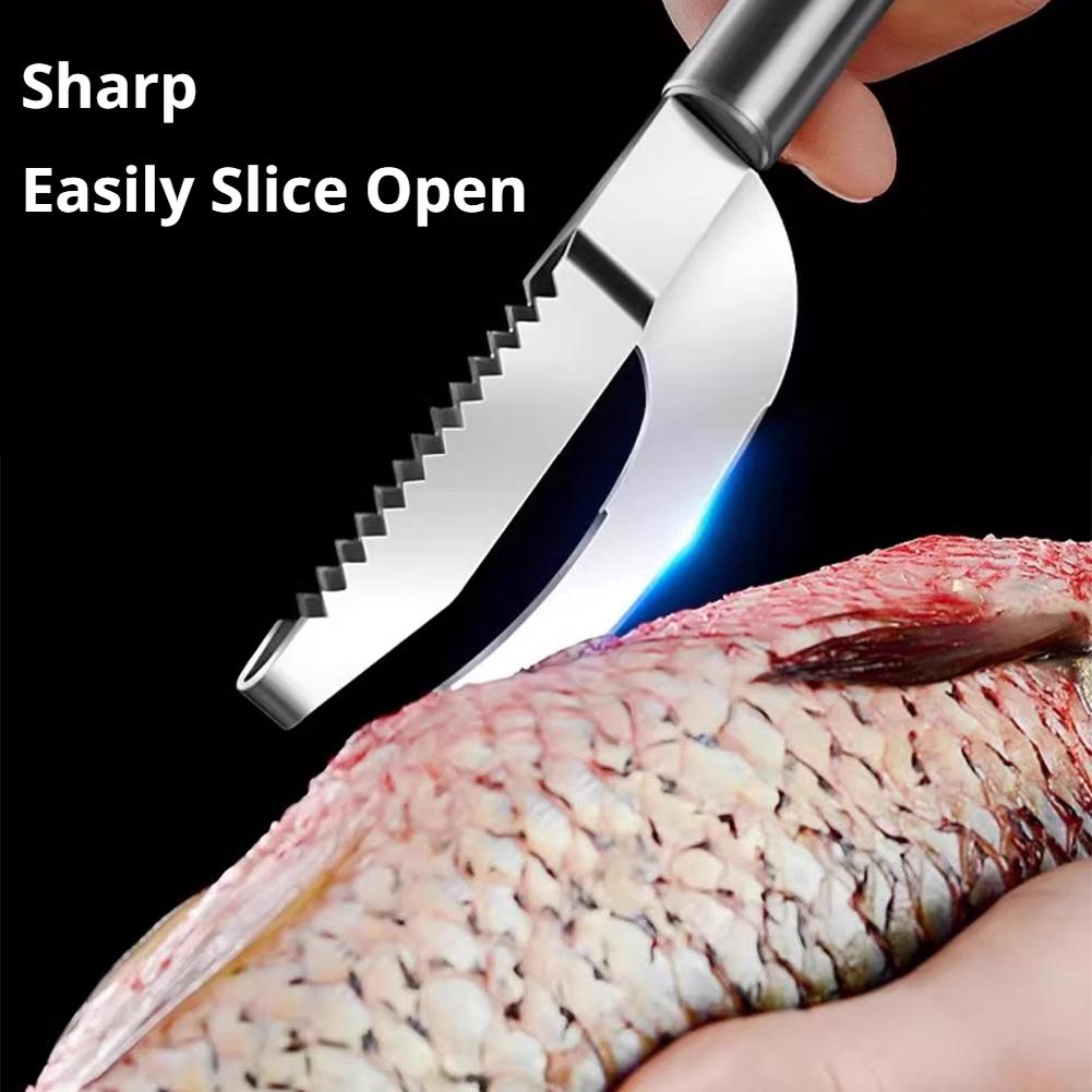 2 In1 Fish Skin Brush Fast Remove Fish Scale Scraper Planer Tool Fish Scaler Fishing Knife Cleaning Tools Kitchen Accessories