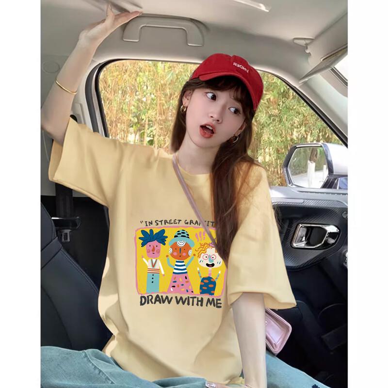 TonLion Women s Cartoon Graphic Short Sleeve T-Shirt S