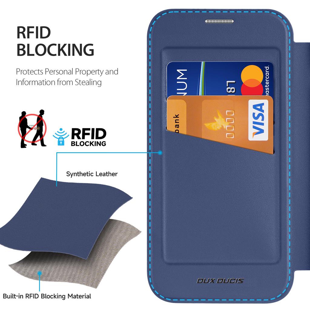 For iPhone Air Leather Case DUX DUCIS Skin X Pro Series Flip Cover Compatible with MagSafe