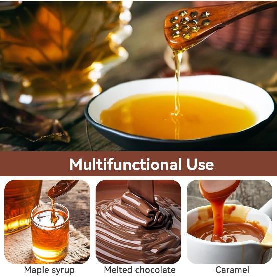 Wood Honey Drizzler 3pcs, Honey Dipper Sticks Wooden Honey Comb Honey Stick Honey Dipper Spoon Coffee Stiring Spoon Syrup Dippers(Brown)