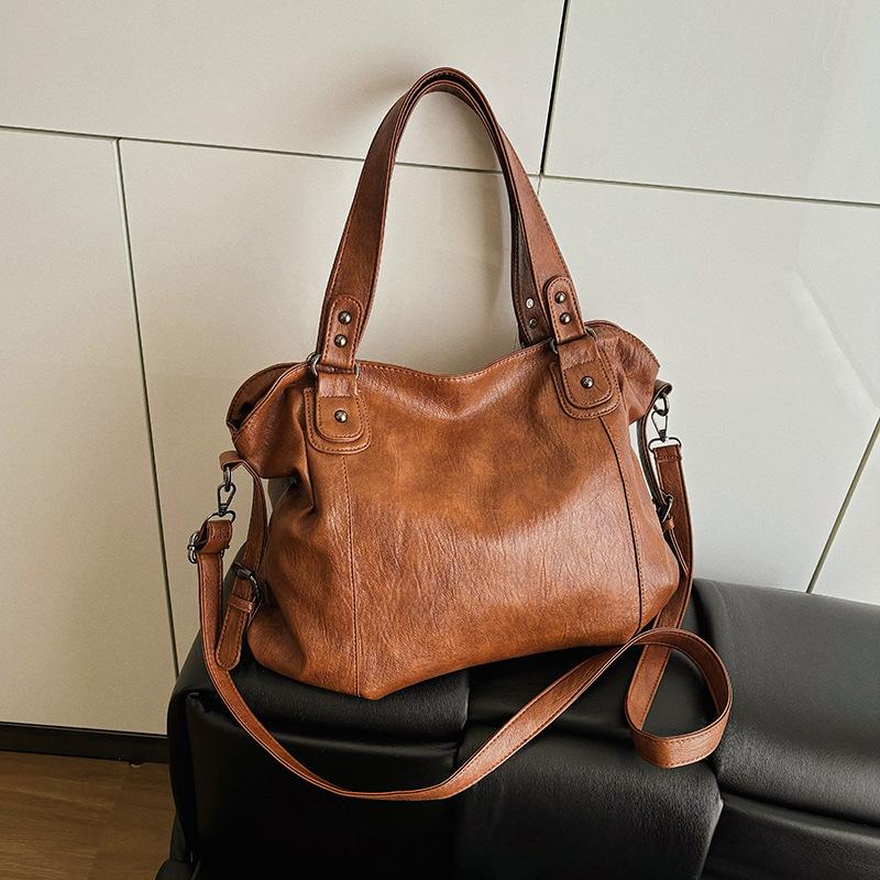 Large Capacity Bag Women's New Versatile Shoulder Messenger Bag Retro Tote Bag Work Commuter Bag