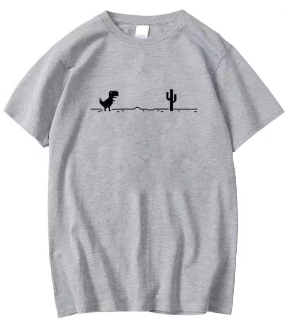Unisexs High Quality Cotton Funny Dinosaur Print T Shirt Loose ONeck Summer Cool Unisex Tshirt Short Sleeve TShirt Male Tee Top