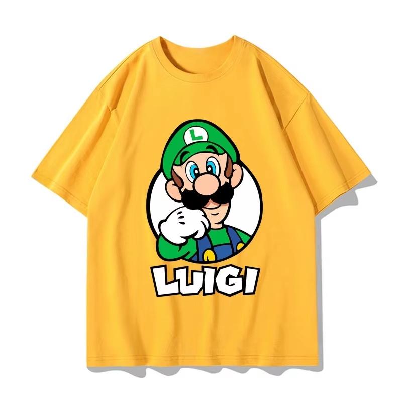 Super Mario Luigi T-shirt Men and Women Summer Cotton Y2K Clothing Fashion Breathable Anime Fans  Gothic Cotton Oversized T-shirts